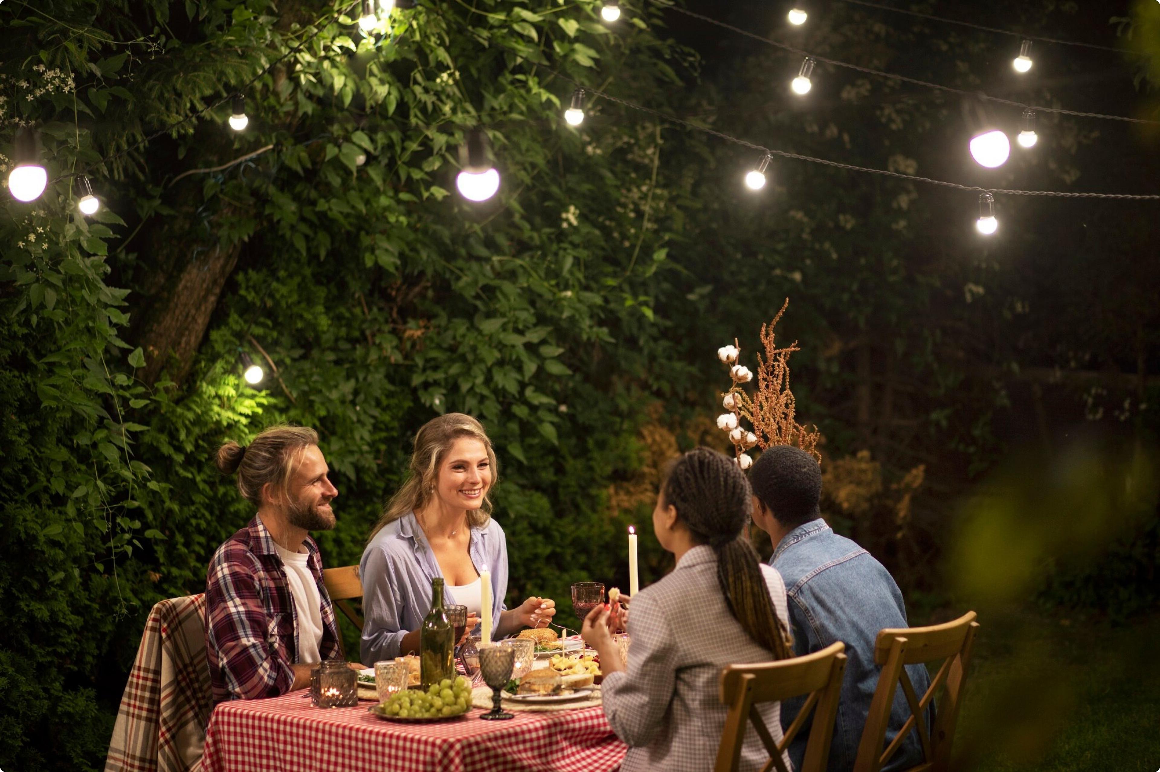 Friends Entertaining outdoors